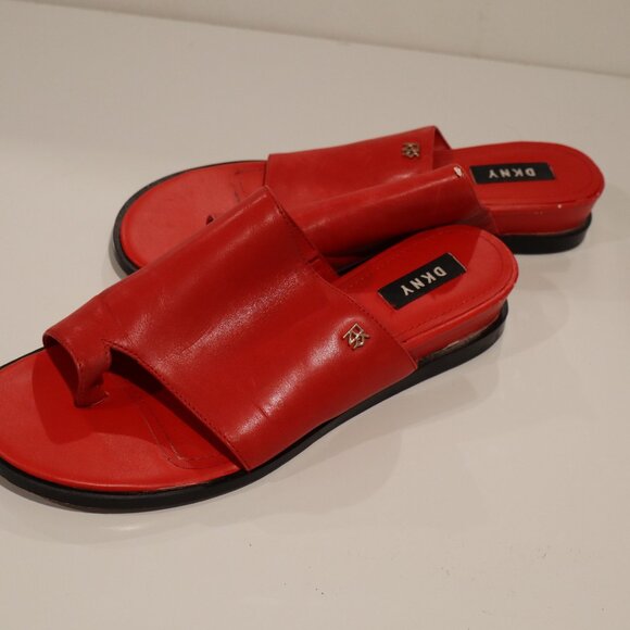 DKNY Red Open Toe Slipper - Size 38.5 - Picture 8 of 8